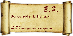 Borovnyák Harald névjegykártya